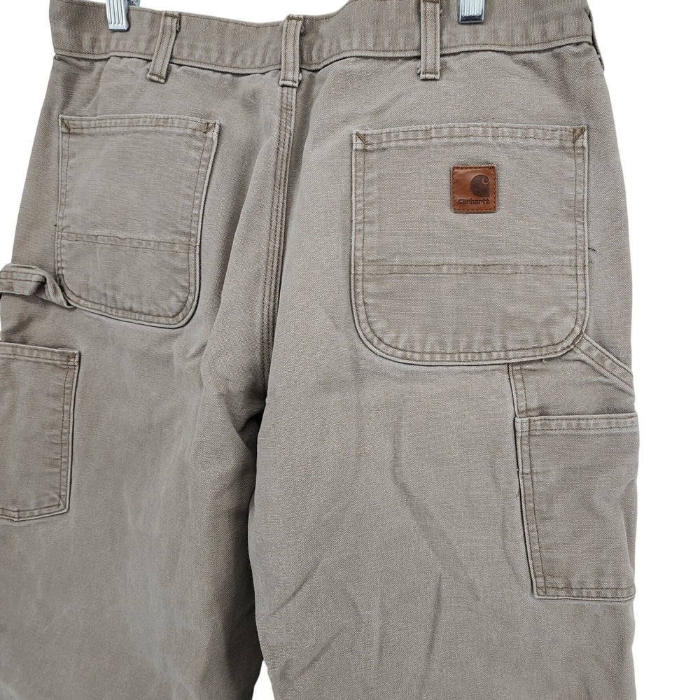 Carhartt 35x34 Tan B11 DES Canvas Work Carpenter Pants Dungaree Fit Heavy Duty - Picture 7 of 8